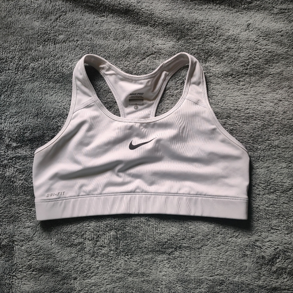 White Nike Dri-Fit Sports Bra